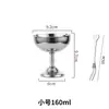 Taza de Acero Inoxidable para Helado Tazón de Ensalada de Frutas con Helado Copa con Pie Barra de Postres Batidos Taza para Snacks Tazón Redondo Pequeño