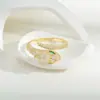Design Francês Europeu e Americano Anel Aberto de Cobra Personalidade Simples Fashionável Anel Celebridade da Internet Elegante Luxo Leve Elegante Novo Estilo