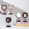 Nuevo Espejo de Mesa Pequeño con Cabeza de Oso de Dibujos Animados para Estudiantes Mujeres, Espejo de Escritorio para el Hogar de una Cara, Espejo de Maquillaje con Ángulo Ajustable, Espejo de Mesa de Aluminio