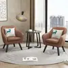 Elegante sofá individual, perfecto para relajación, asesoramiento psicológico, viviendas de alquiler económicas, apartamentos pequeños y espacios de ocio modernos; hecho de cuero y madera