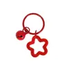 Pingente de chaveiro de sino pintado em formato de estrela, acessório de joia DIY, presente de feriado, chaveiro, pingente de bolsa, estilo coreano
