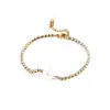 Dulce, Fresco, Elegante, Collar Mini Zircón Perla, Pulsera de Acero de Titanio de Alta Gama y Exquisita