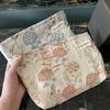 Bolsa de Maquiagem Suave Ins Nicho Portátil com Relevo Armazenamento de Viagem Bolsa de Higiene Pessoal Bolsa de Maquiagem de Lona de Grande Capacidade
