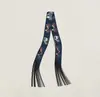 Bufanda con Borla Redonda 130*5 cm, Bufanda de Sarga de Seda Artificial, Cinta para el Cuello de Moda y Versátil, Lazo para Bolso