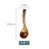 Cuchara para Sopa Kemu Segundo Grado Madera Pintura Vieja Mango Largo Cuchara de Madera Vajilla para Cocina Casera Fábrica Venta al por Mayor
