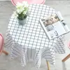 Toalha de Mesa Redonda Impermeável, à Prova de Óleo, Resistente ao Calor, Não Lavável, Mesa Redonda Pequena, Toalha de Mesa Redonda Doméstica em PVC, Toalha de Mesa Plástica para Mesa de Centro