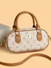 Bolsa de mão estilo retrô, em formato de almofada, para mulheres, nova coleção 2026, moderna e versátil, bolsa de ombro ou bolsa transversal, com design de estampa de alta qualidade, bolsa quadrada pequena