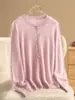Cardigan Top de Cachemira 100% Pura Felpa Real Perla Artificial Blanco Plateado Forma de Media Bola Redonda Perla Artificial de Concha