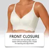Sujetador push-up Zeriluna con dobladillo ondulado y cierre frontal, hipoalergénico, transpirable, cómodo, sin costuras, moderno, sexy, estilo francés