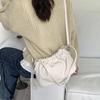 Bolso de Axila Plisado de Cuero Suave Personalizado Nicho Estilo Coreano Casual Bolso Nube con Cordón Francés Hombro Cruzado para Mujer