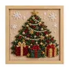 Árbol de Navidad de Cuentas Kit de Bordado Punch Needle de Tela 3D para Manualidades Familiares Padre-Hijo, Pintura Decorativa y Adornos para Colgar