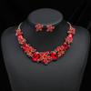 Collar de Gemas Retro Exagerado Europeo y Americano, Aretes, Juego de Joyería, Vestido Popular para Banquete, Temperamento Moderno, Joyería Transfronteriza
