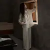 Pijama de Algodão Good Sleep, Estilo Primavera e Outono, 100% Algodão, Feminino, Listrado Simples, Manga Longa de Alta Qualidade, Algodão Macio, Novo Conjunto de Roupa para Casa