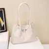 Bolsa Tote com Padrão Trançado Tendência deste Ano para Mulheres, Novo Estilo Primavera 2026, Bolsa de Ombro Decorada com Cinto, Bolsa de Braço Fashion
