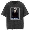 Camiseta retro lavada de hip hop callejero con animación de cinco vías, encantamiento, batalla, gráfico, informal, de algodón, de verano, de manga corta