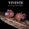 Exquisitos Aretes de Margarita con Diamantes Completos Chapados en Oro Real Diseño Nicho Primavera y Verano Celebridad de Internet Superventas Aretes de Alta Gama