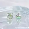Pendientes de Rueda de la Fortuna Graduados con Garras y Fondo Redondo de Aleación de Titanio Astmf-13 Titanio G23 Rosca Interna Joyería para Piercing de Zirconia