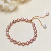 Joyería de Perlas de Zhuji al por mayor Transfronterizo 5mm Casi Redonda Estilo Simple Elevado Pulsera de Perlas de Agua Dulce Joyería para Mujeres