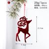 Nova decoração de Natal Cross Border vinho tinto Flocking Bow Elk Pendant Decoração de árvore de Natal Enfeite Pendant