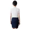 Camisa Branca V-Neck de Trabalho Fina de Verão Manga Curta Profissional para Mulheres Conjunto de Uniforme de Trabalho para Recepção de Hotel Joalheria