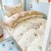 Conjunto de cama três peças para dormitório universitário, algodão puro, lençol de cima, fronha, lençol com elástico, roupa de cama, kit pronto para morar