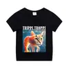 Camiseta de Manga Corta Italian Brainrot Tungtungsahurt Camisa Divertida Meme Ropa de Verano Tarjeta