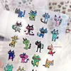 Adesivos 3D de Gato Gelatinoso Expressão Abstrata Engraçado em Estoque Adesivos para Painel Traseiro do Iphone17Promax Adesivos para Copo d'Água