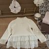 Camiseta Interior para Niña con Rodillos Grandes y Pequeños, 25 Otoño Profundo e Invierno Nuevo, Camiseta de Forro Polar Integrada de Cuello Medio, Color Sólido, Dobladillo de Encaje