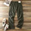 ¡Tela de sarga! Pantalones de trabajo para hombre multibolsillos, nueva colección otoño 2026, pantalones casuales de pierna recta para senderismo al aire libre, estilo moderno