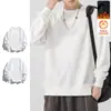[Entrega Rápida] Sudadera para Hombre Cuello Redondo Forro Polar Otoño e Invierno Nueva Holgada Manga Larga Pulóver Moda Casual Camiseta Base Moderna
