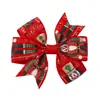 Venta Caliente Transfronteriza Amazon Copo de Nieve de Navidad Alce Rojo y Verde Accesorios para el Cabello de Niños Adorno para la Cabeza Retro Pasador de Cola de Golondrina