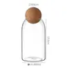 Tapón de Bola de Corcho Botella de Almacenamiento Vidrio de Borosilicato Alto Transparente Lata de Té Botella de Almacenamiento de Granos de Café Tapa Sellada