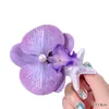 Grampo de Cabelo Estilo Puro Desejo Pérola Phalaenopsis Clipe Lateral Flor Flor Artificial Clipe de Grampo Acessório de Cabelo para Sessão de Fotos