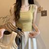 Chaleco de terciopelo de algodón cepillado Ram 9072# chaleco de cuello cuadrado de terciopelo fino para usar debajo chaleco ajustado para mujer todo partido para la piel ropa exterior chaleco mujer