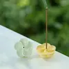 Portaincienso de Yeso Flor de Cerezo Hecho a Mano de Fábrica con Bandeja para Cenizas, Soporte de Incienso de Escritorio, Elegante Difusor de Incienso de Piedra