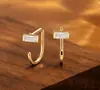 Pendientes de Plata S925 en Forma de C para Mujer, Aretes de Lujo Ligero de Moda de Gama Alta, Pendientes de Diseño de Nicho Ins Simples y Versátiles al por Mayor