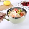 Tigela Criativa de Aço Inoxidável para Macarrão Instantâneo Estilo Coreano Isolamento de Camada Dupla Tigela para Macarrão Instantâneo Caixa Térmica Anti-queimadura para Adultos com Tampa