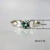 Huajie Explosiones Transfronterizas Europeas y Americanas Anillo de Esmeralda y Diamante Moda Anillo de Boda de Diamante Joyería Joyería de Compromiso para Mujeres