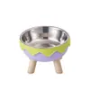 Comedero Elevado para Mascotas con Recipiente Interior de Acero Inoxidable Antideslizante Comedero Elevado para Comida de Gatos y Perros con Patas de Madera Diseño Antivuelco Protección Ergonómica para el Cuello Alimentador para Gatos y Perros Pequeños Elegante Diseño de Color
