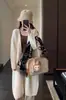 Suéter oversized perezoso y elegante, cárdigan de punto de manga larga estilo bata de longitud media, nueva colección otoño/invierno para mujer H090905