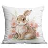 Funda de almohada con estampado de conejo rosa lindo de Pascua transfronteriza para sofá, decoración del hogar, venta al por mayor