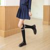 Calcetines bajos para mujer en negro jk Uniforme Calcetines bajos largos de media caña Bordados Modernos Primavera y Otoño Calcetines de algodón para mujer