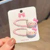 Óculos Fofos Estilo Coreano Gato Oval Vazado Presilha de Cabelo Bb Grampo de Franja para Menina Acessório de Cabelo Doce