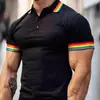 Camisa Polo de Manga Corta para Hombre Estilo Nuevo Europeo y Americano Transfronterizo con Impresión Digital 3D Estilo Hawaiano Moda Casual Polo