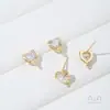 Aretes Rectangulares de Estrella de Cinco Puntas y Forma de Corazón con Anillos Colgantes, Incrustados con Circonita que Conserva el Color, Chapados en Oro de 14K, Accesorios para Aretes DIY