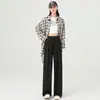 Pantalones Rectos Adelgazantes de Cintura Alta para Mujer, Nuevo Estilo Primavera/Otoño 2026, Estilo Relajado, Pantalones de Pierna Ancha Petite