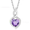 Exportación Transfronteriza Nuevo Ilimitado Colgante de Plata 925 Collar con Piedra de Nacimiento Diseño Simple y de Moda Versátil para Mujeres que Van al Trabajo