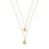 Europa y Estados Unidos comercio exterior moda fresca dulce doble mariposa colgante collar para mujer regalo del Día de San Valentín con tarjeta
