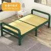 Cama dobrável de chão de bambu solteiro duplo uso doméstico cochilo adulto quarto de aluguel simples 1,2 metro estilo antigo placa dura cama fresca
