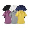 Ap25263-25 Polo Cuello Manga Media t American Sexy Solapa Botón Camiseta Manga Corta Look Adelgazante Top